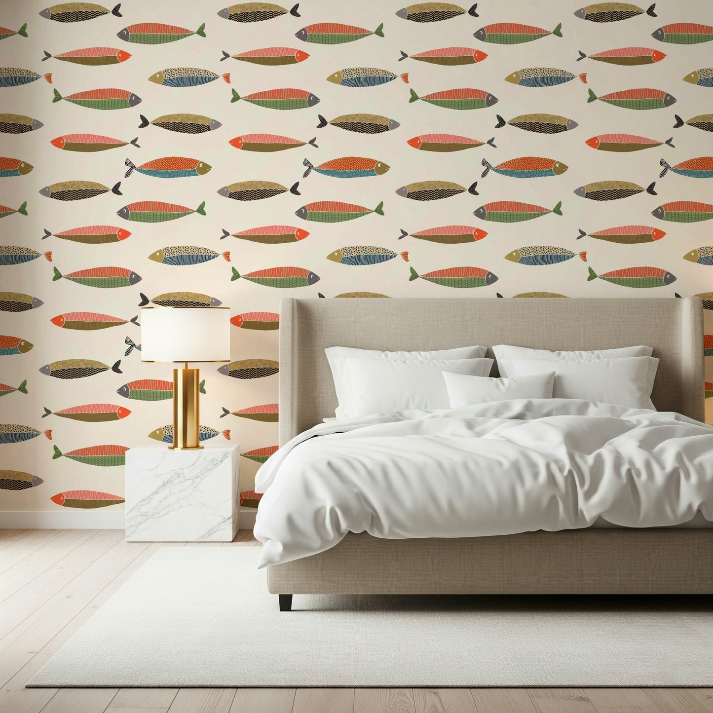 Bunte Fischparade-Tapete
