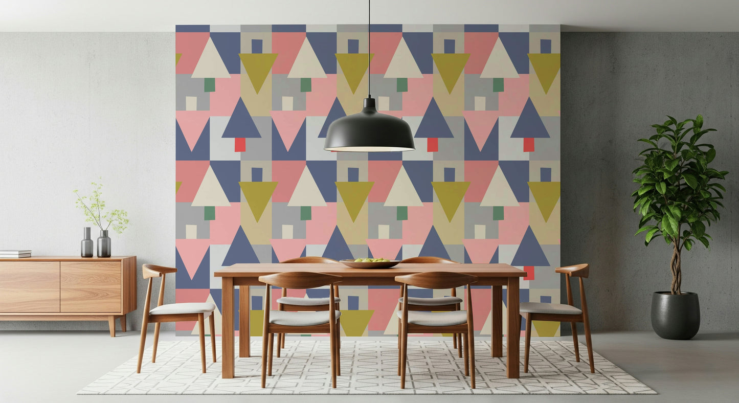 Papier peint Harmonie de forêt géométrique