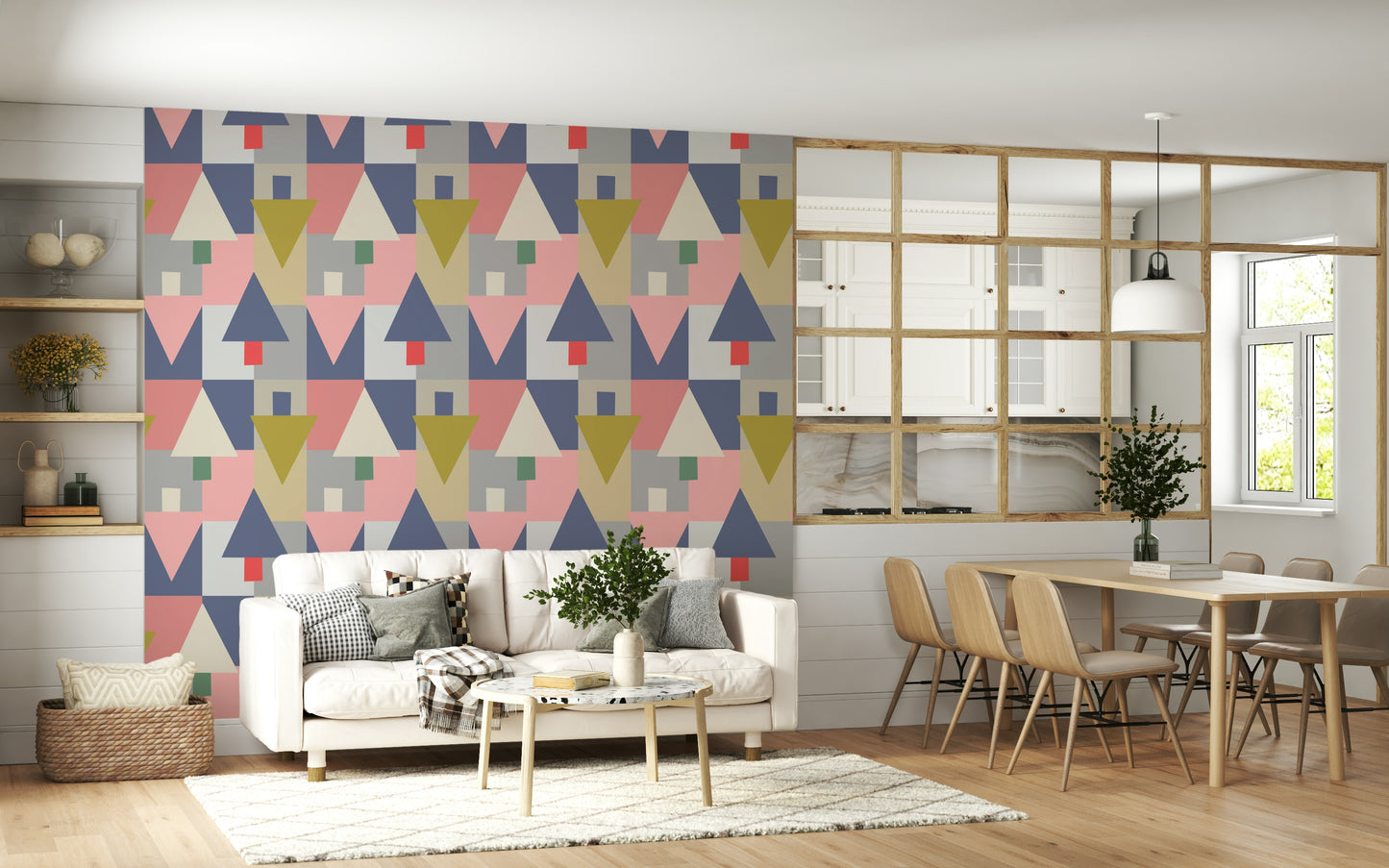 Papier peint Harmonie de forêt géométrique