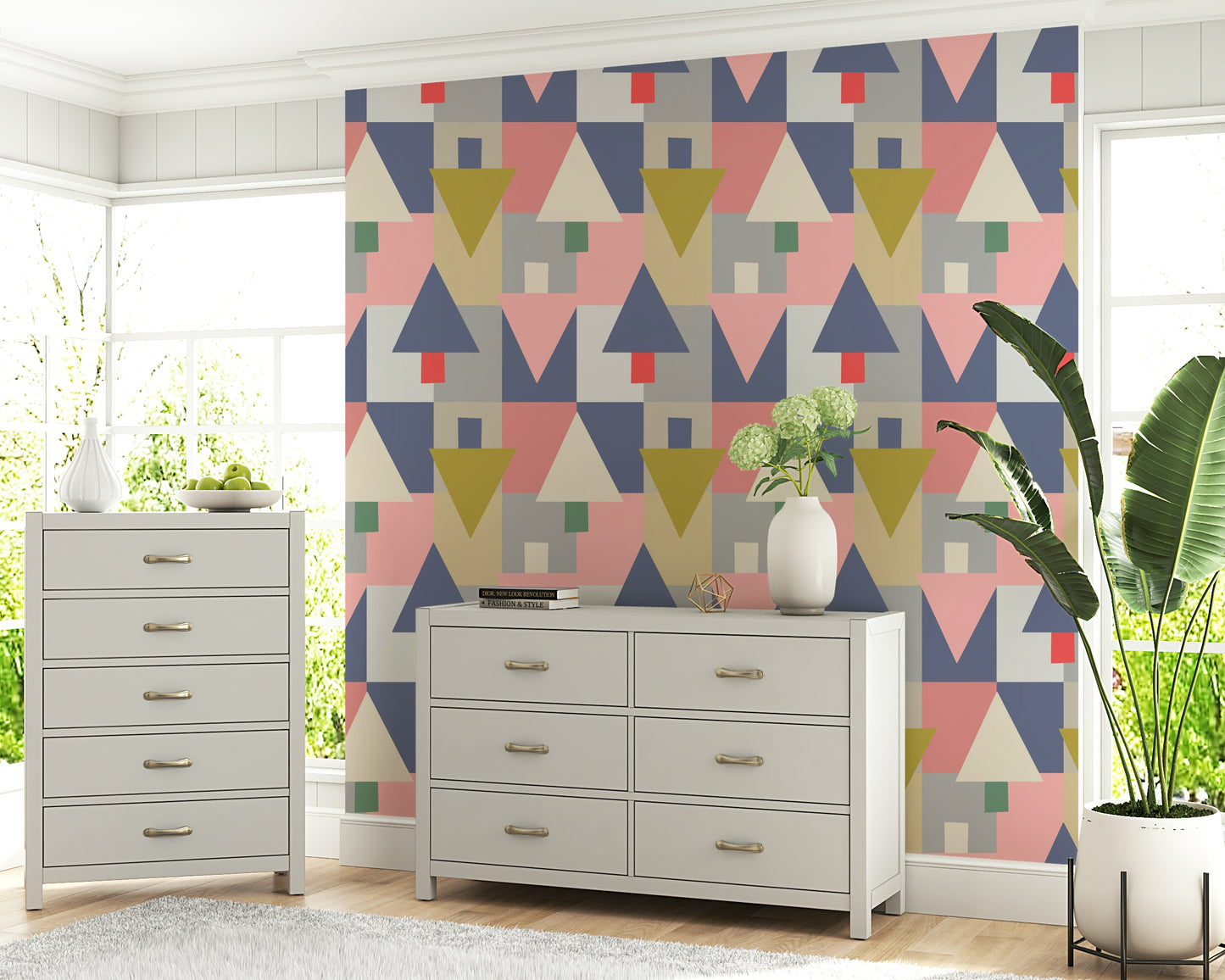 Papier peint Harmonie de forêt géométrique