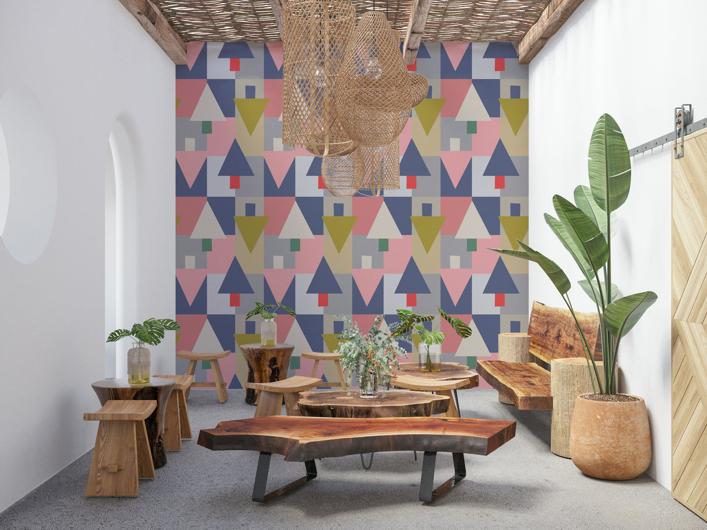 Papier peint Harmonie de forêt géométrique