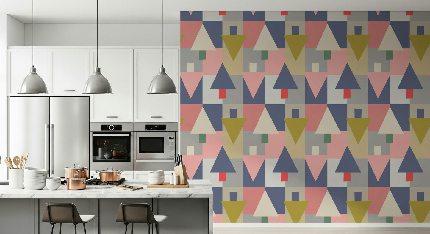 Papier peint Harmonie de forêt géométrique