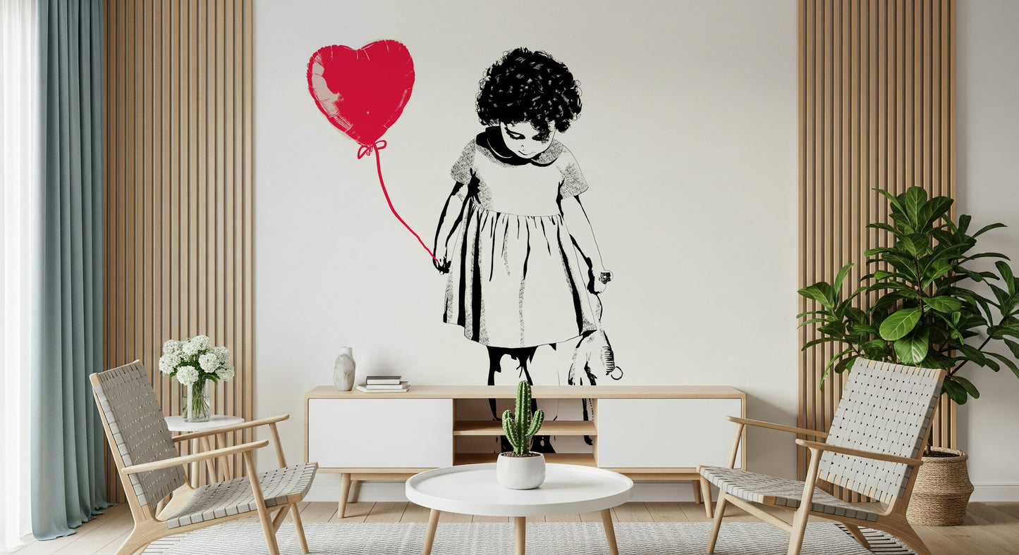 Fresque murale « Fille aux ballons »