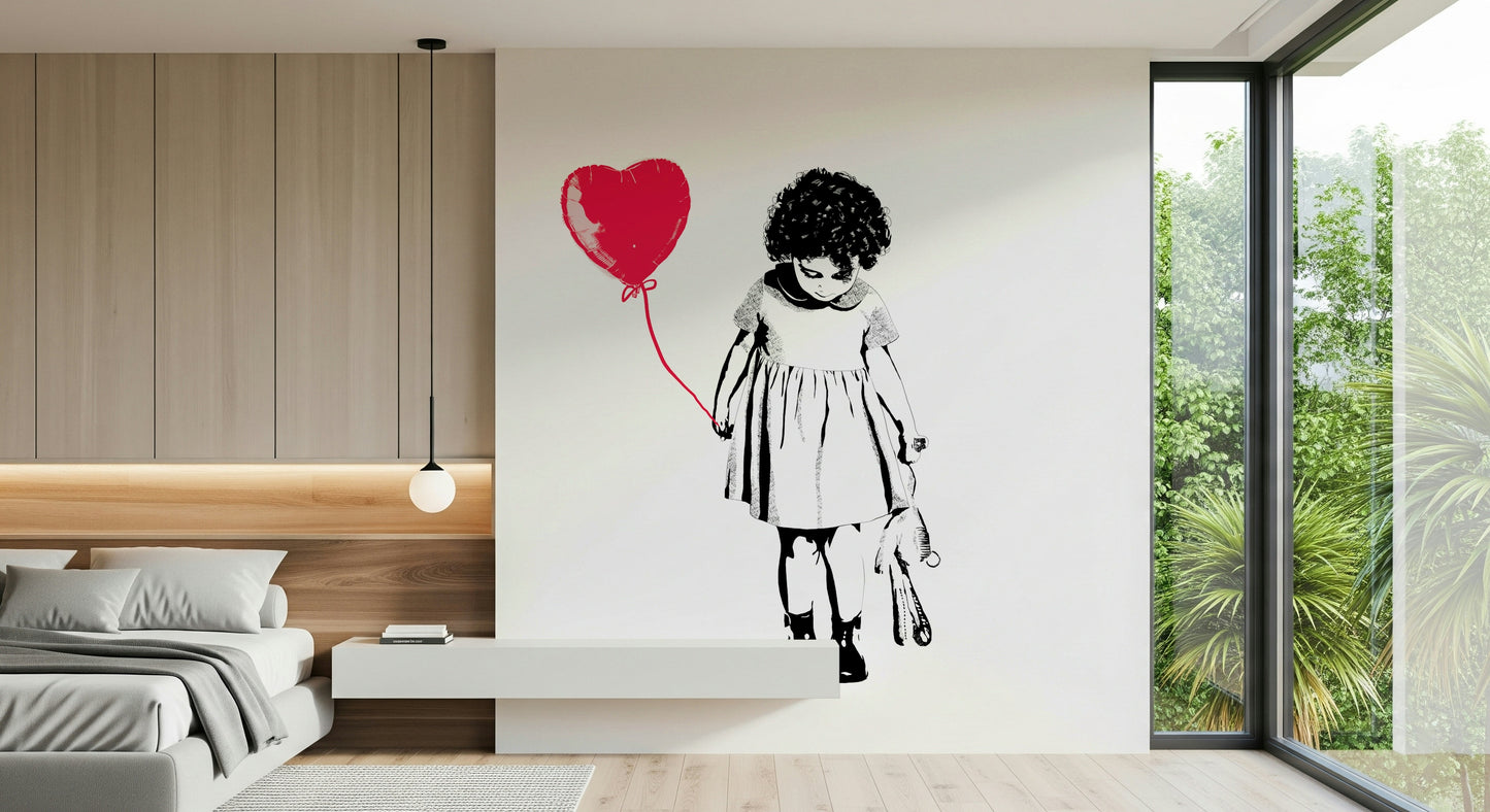 Fresque murale « Fille aux ballons »