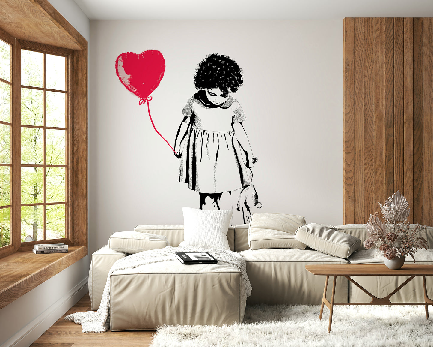Fresque murale « Fille aux ballons »