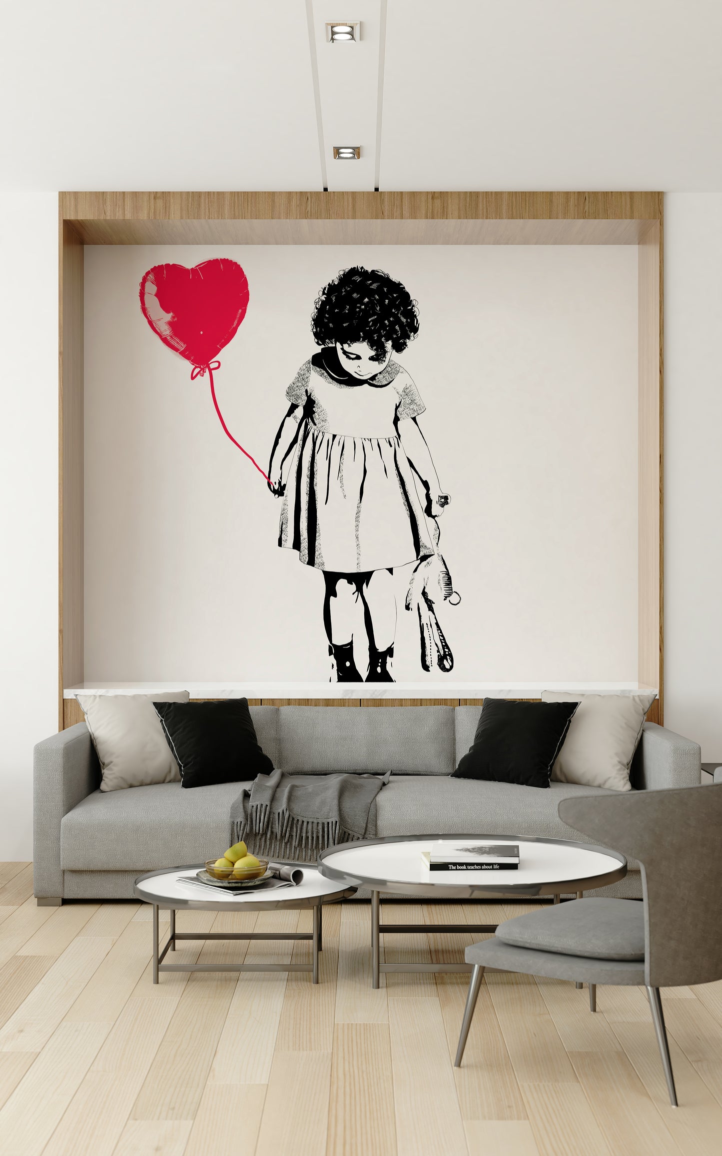 Fresque murale « Fille aux ballons »