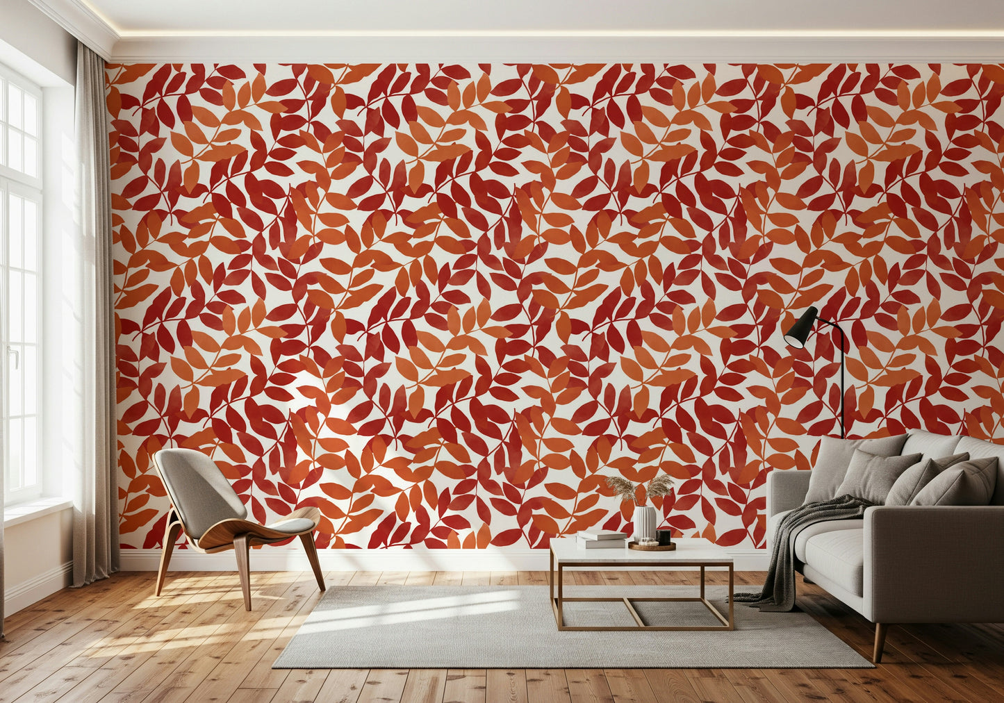 Rustikale Blättertapete