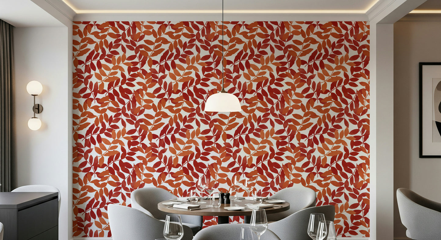 Rustikale Blättertapete