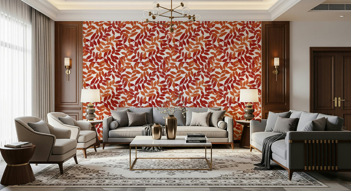 Rustikale Blättertapete