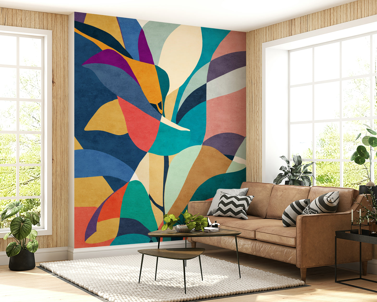 Mosaik-Flora-Wandbild