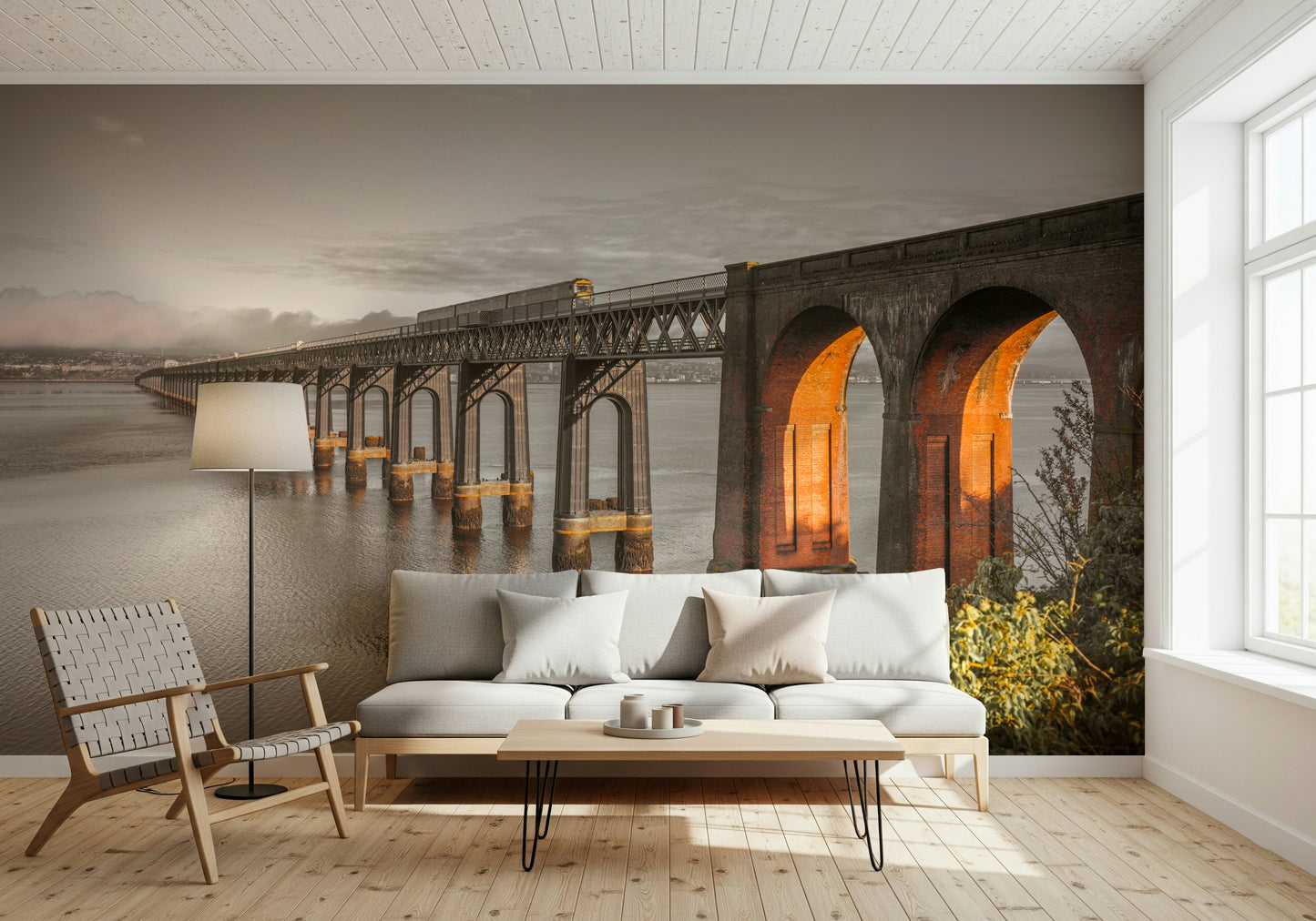 Wandbild der Tay-Eisenbahnbrücke