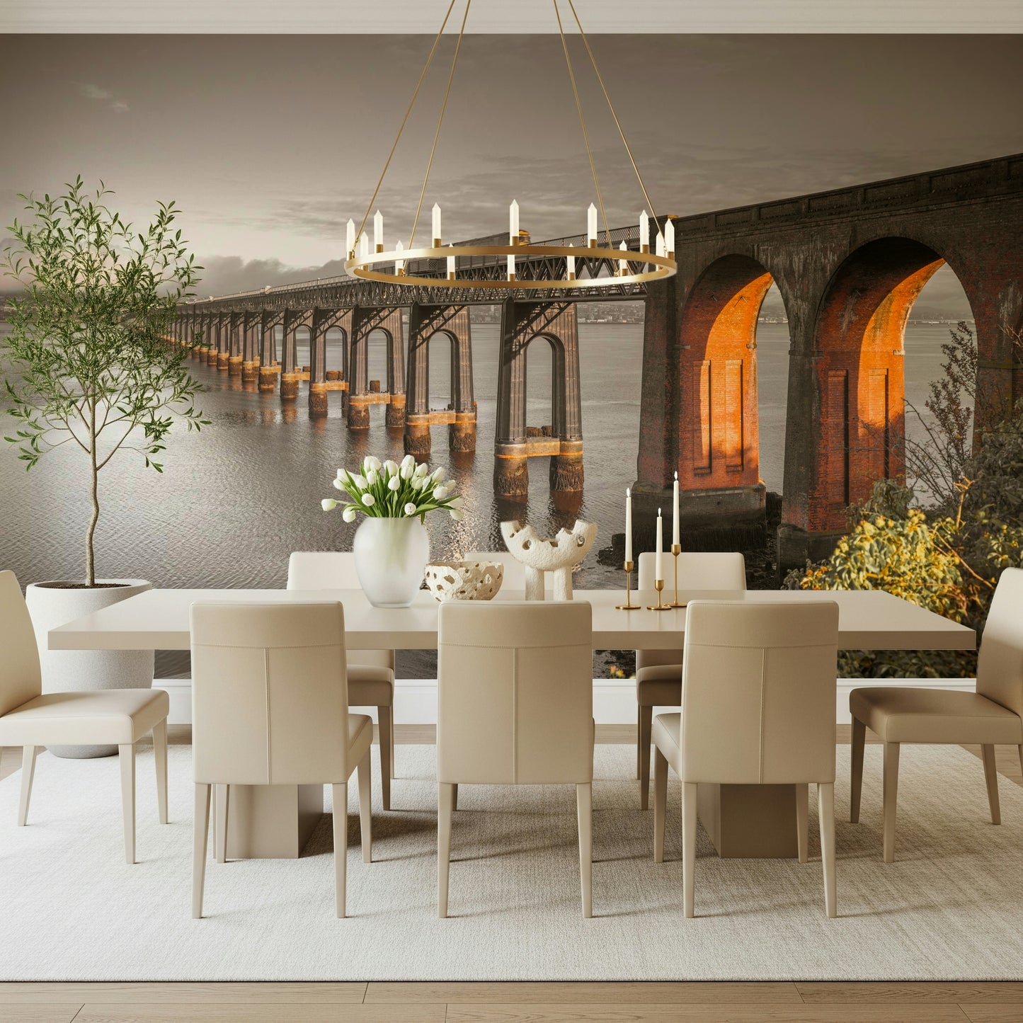 Wandbild der Tay-Eisenbahnbrücke