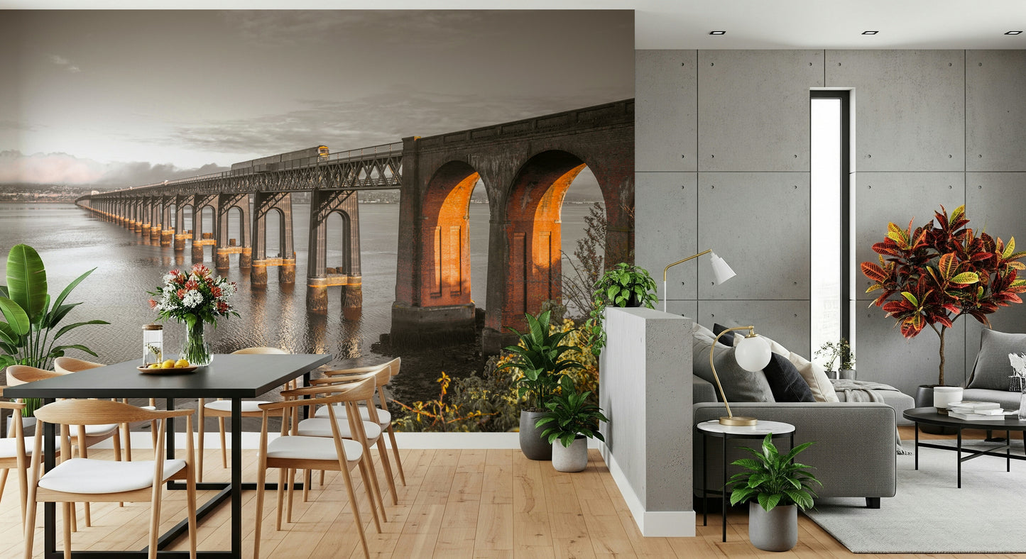 Wandbild der Tay-Eisenbahnbrücke