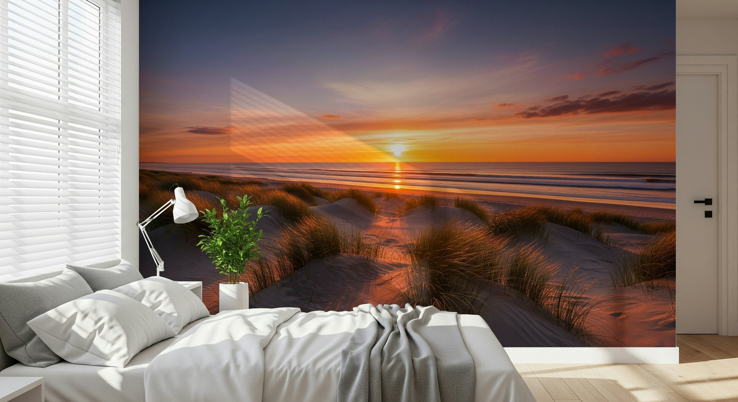 黄金の砂丘の夜明けの壁画