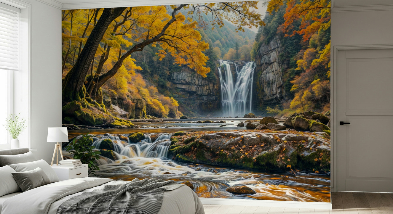 Golden Falls Wall Mural