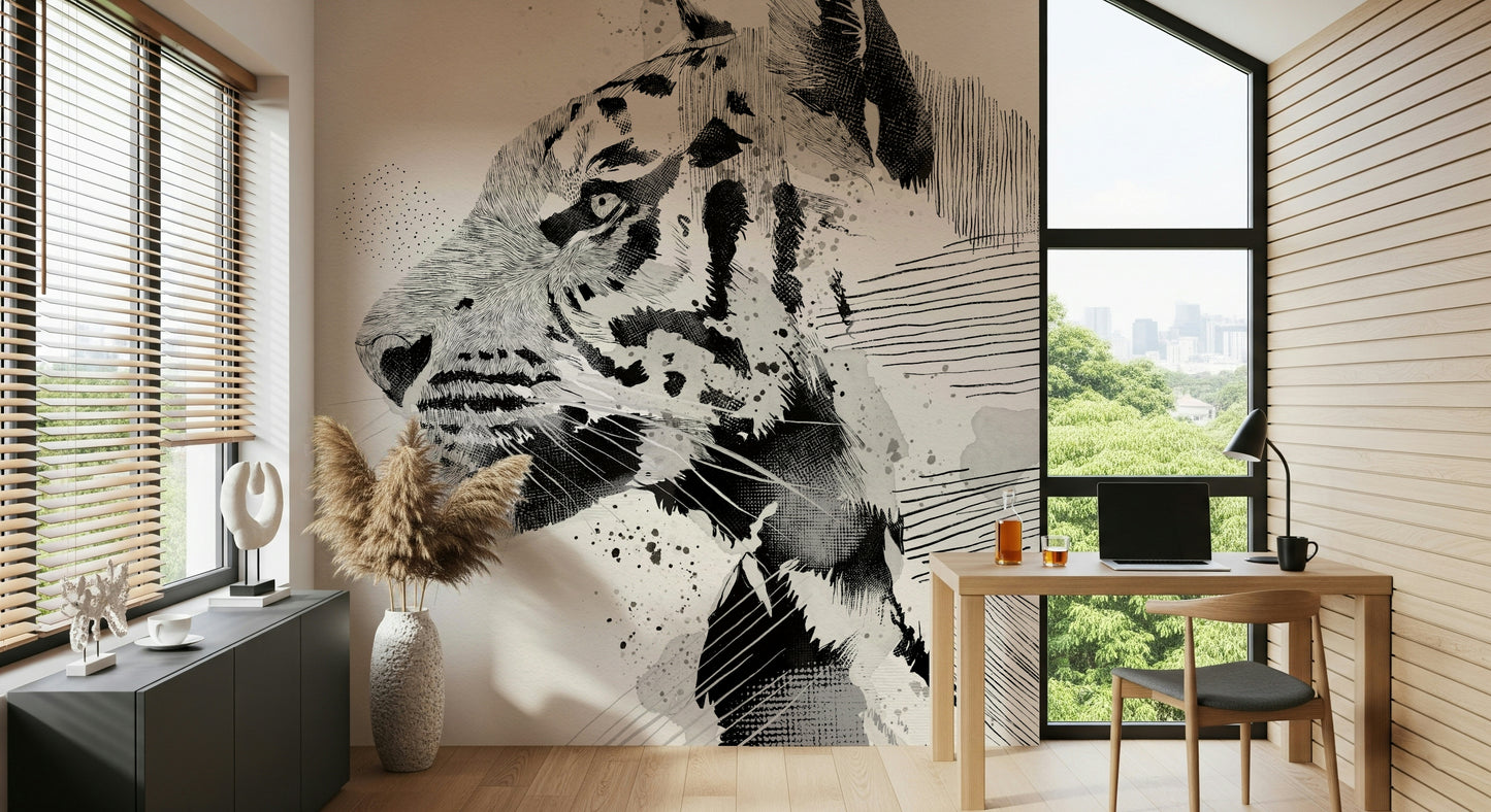 Tiger Ink Portrait Wall Mural