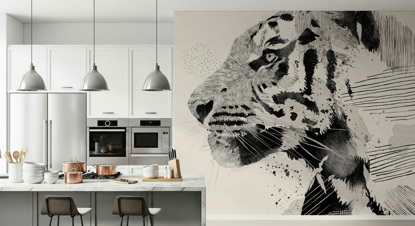Tiger Ink Portrait Wall Mural