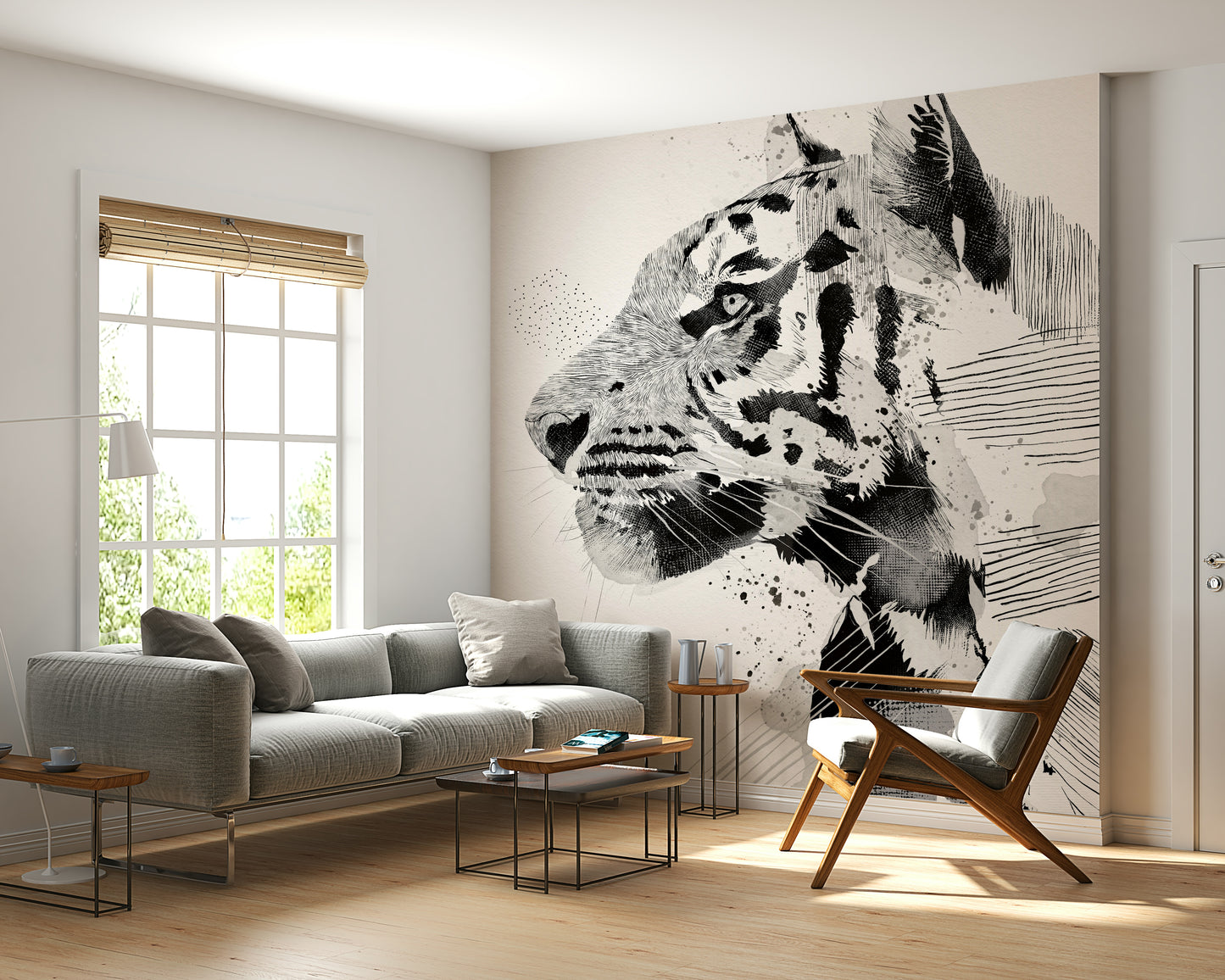 Tiger Ink Portrait Wall Mural