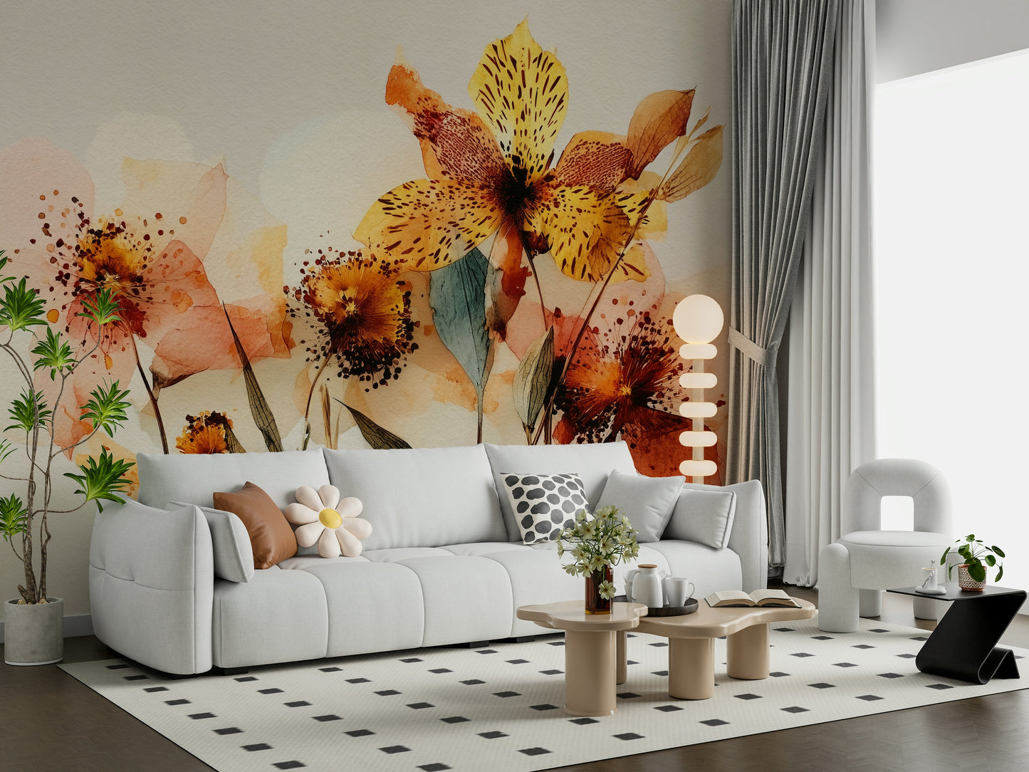 Watercolor Bloom Wall Mural