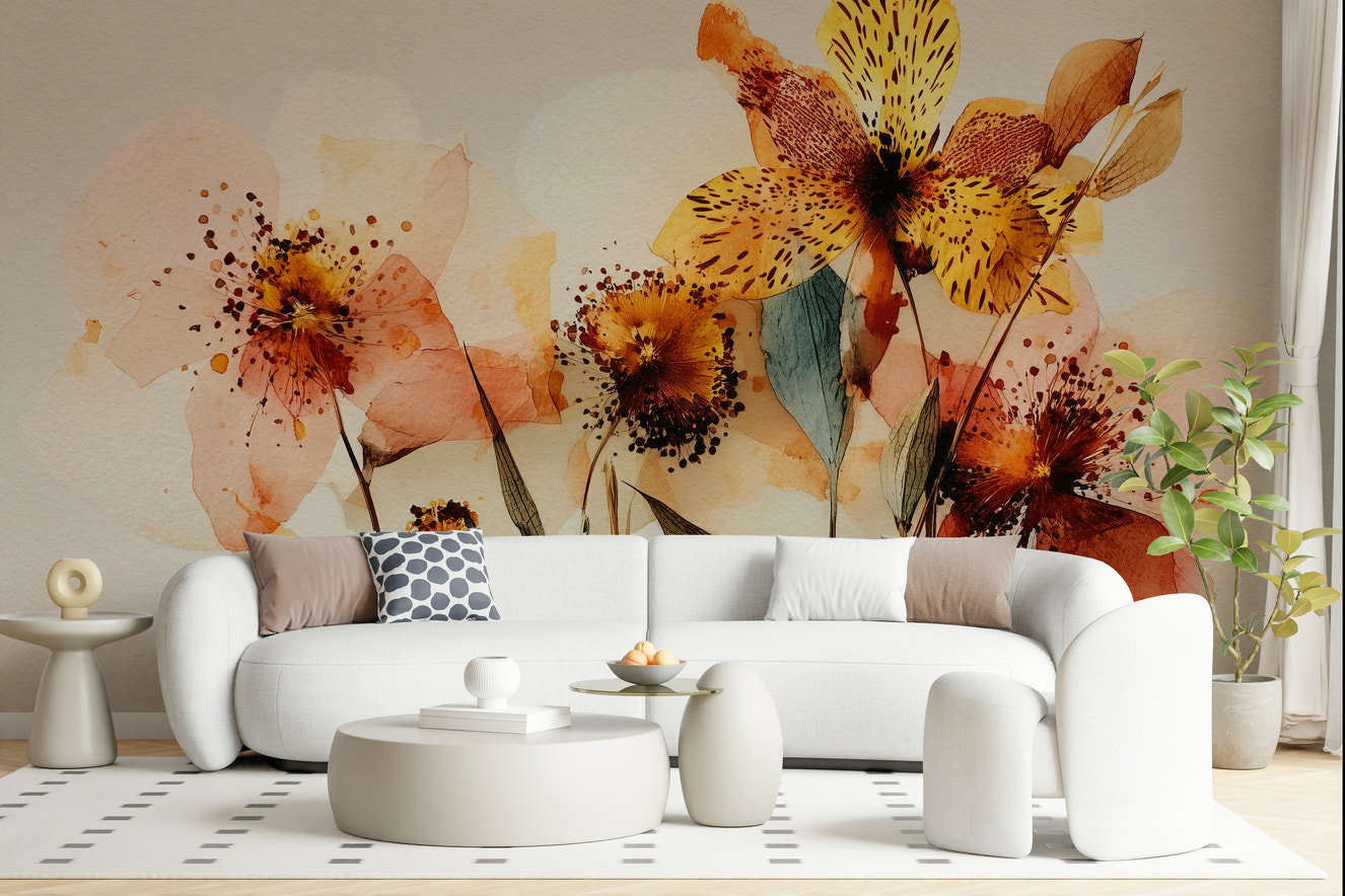 Watercolor Bloom Wall Mural