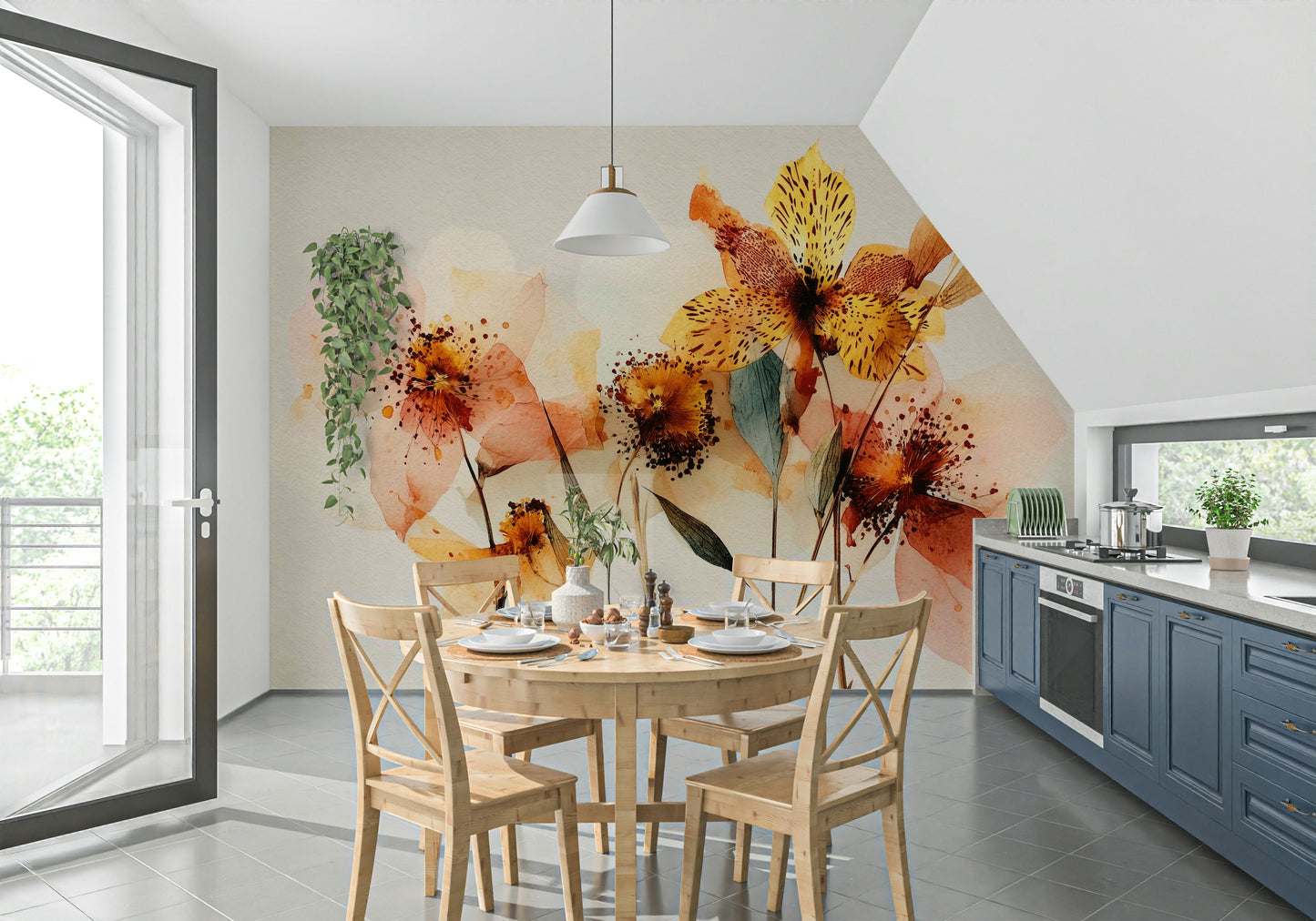Watercolor Bloom Wall Mural