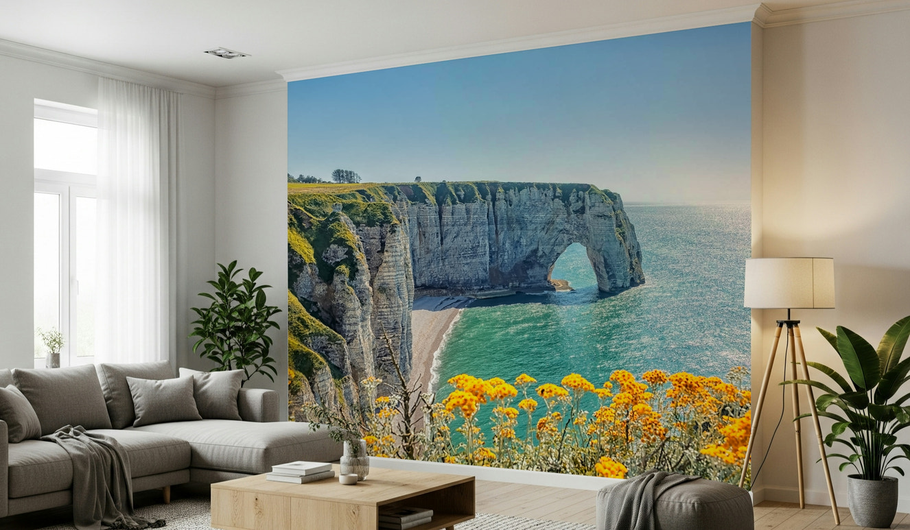 Etretat's Yellow Bloom Wall Mural