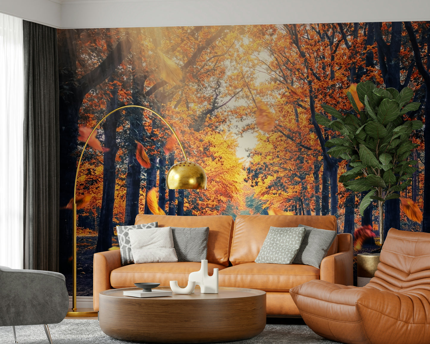 Wandbild „Herbstlicher goldener Pfad“