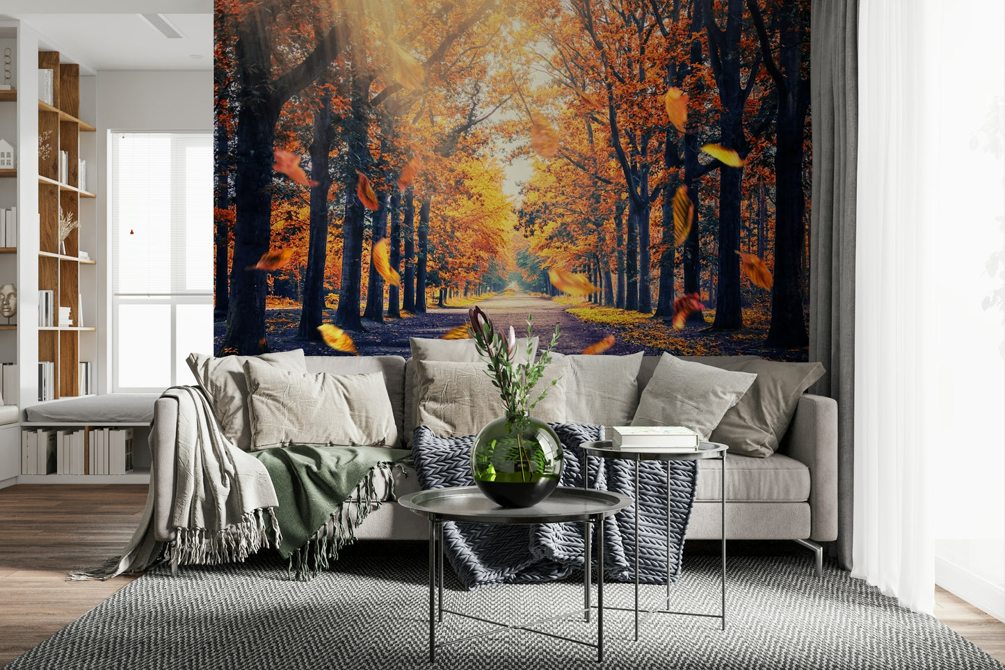 Wandbild „Herbstlicher goldener Pfad“