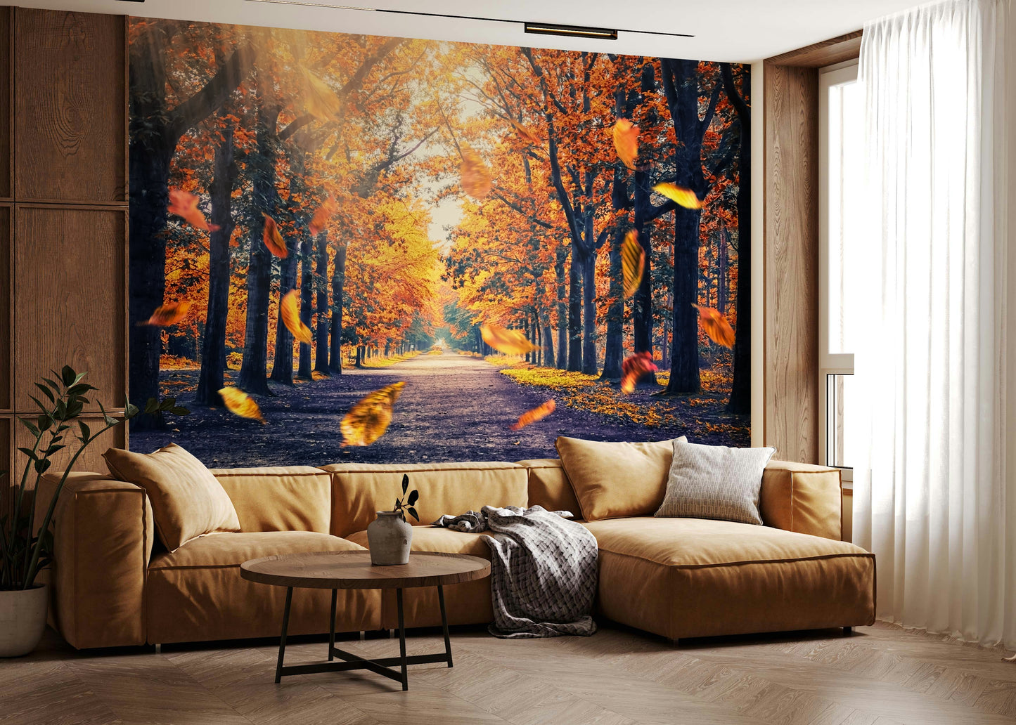 Wandbild „Herbstlicher goldener Pfad“
