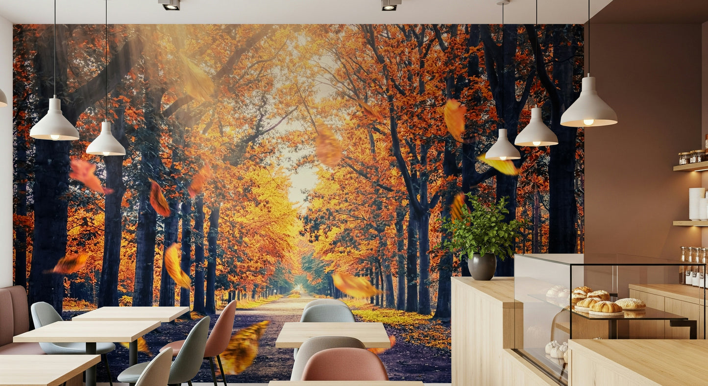 Wandbild „Herbstlicher goldener Pfad“