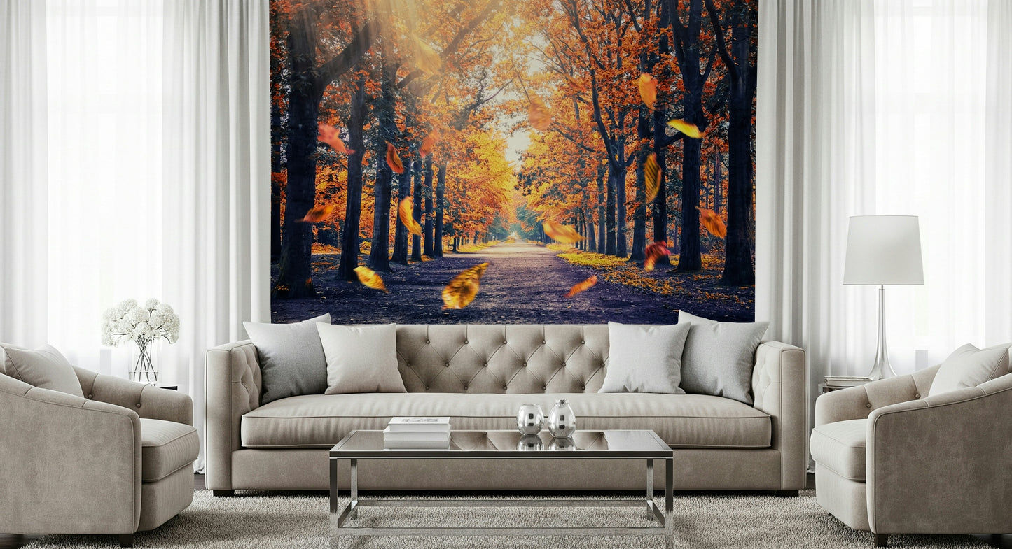 Wandbild „Herbstlicher goldener Pfad“