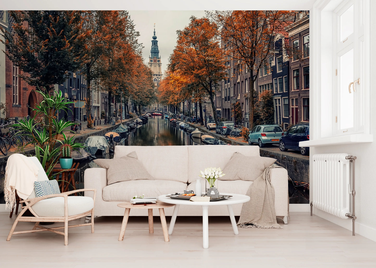 Autumn Canal Charm Wall Mural