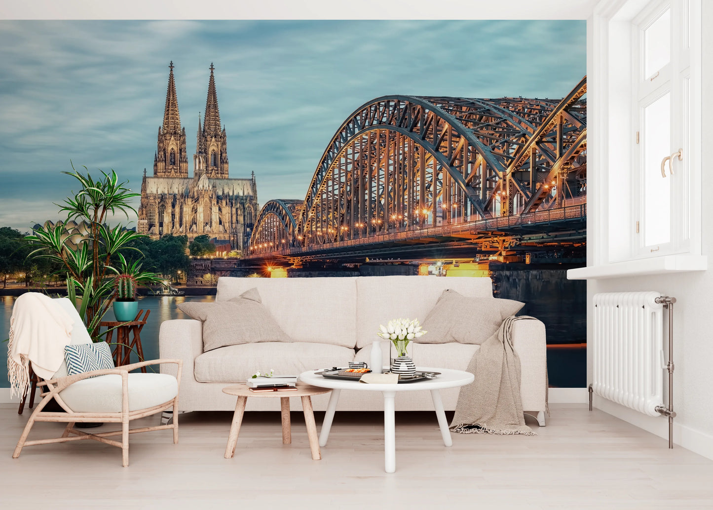 Köln i skumringen vægmaleri