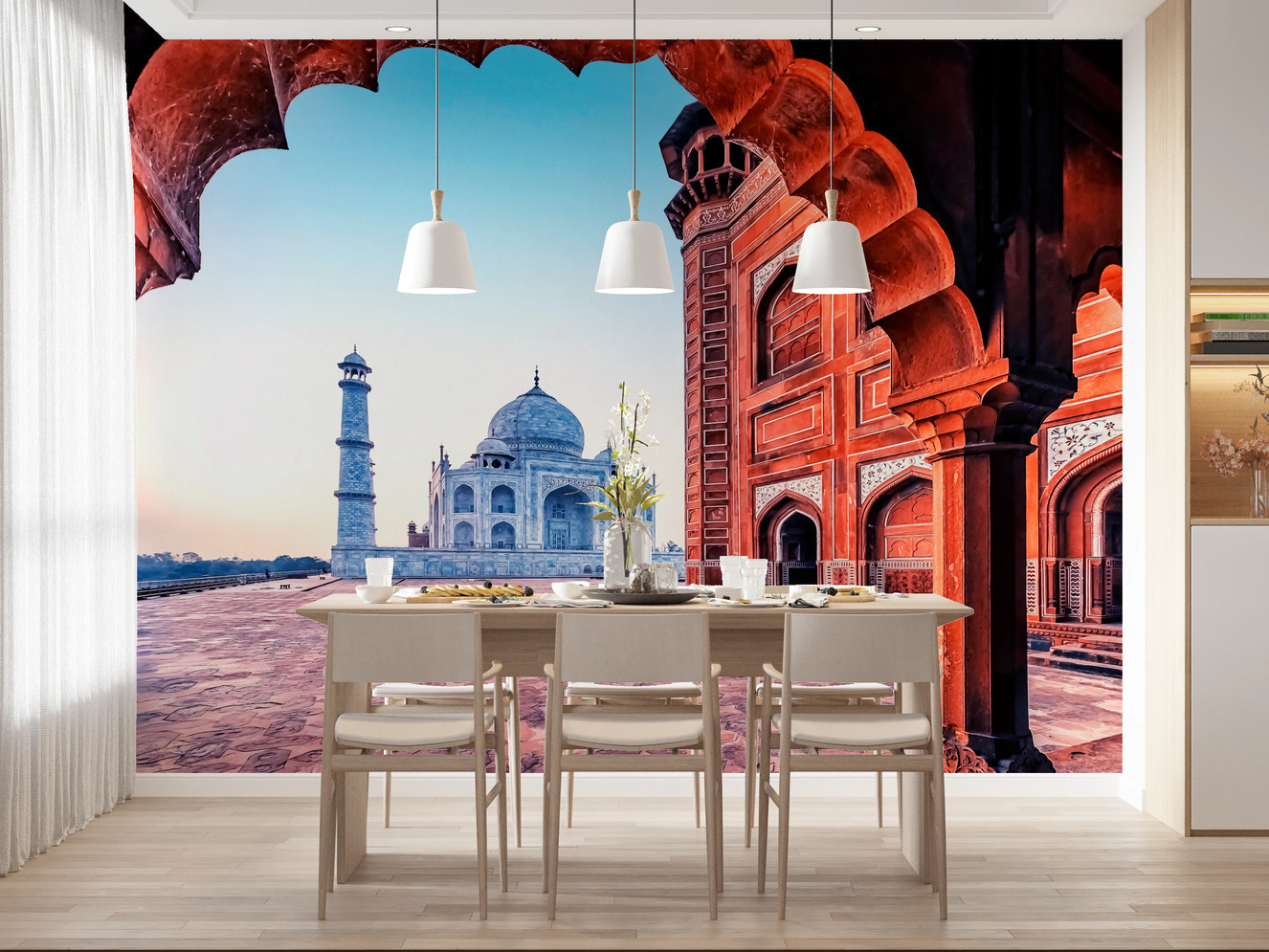 Taj Mahal arkitektur vægmaleri