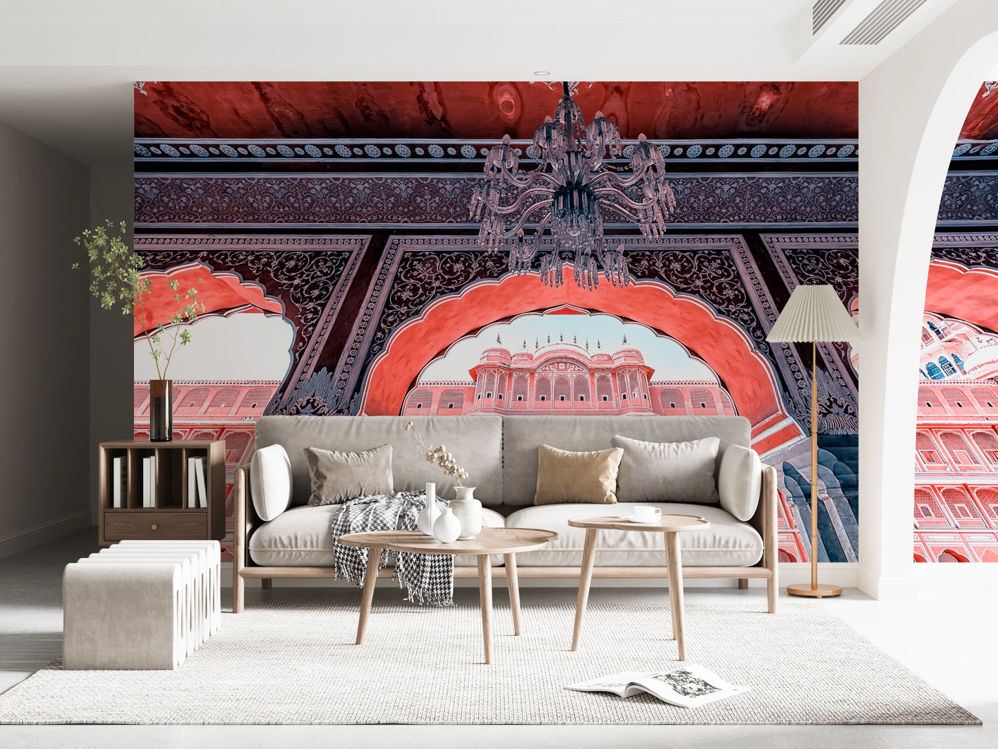 Fresque murale représentant le palais de Jaipur