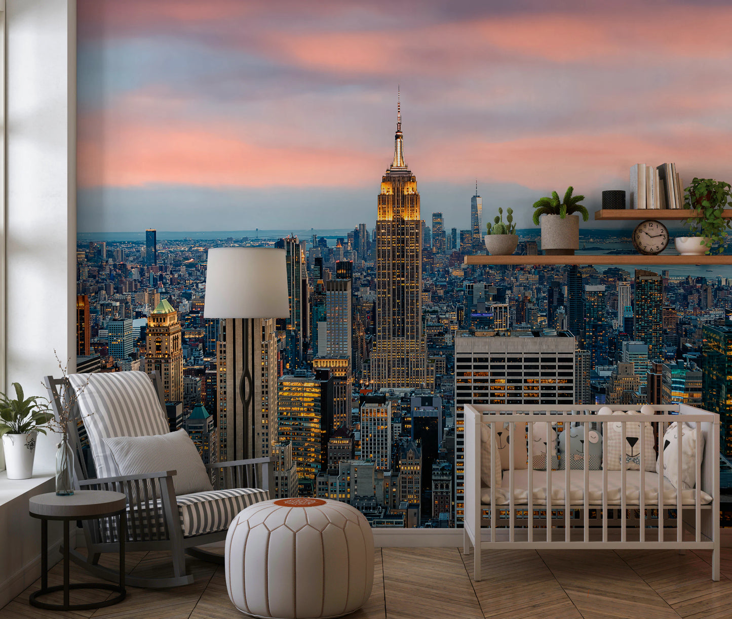 マンハッタンの夜明けの壁画