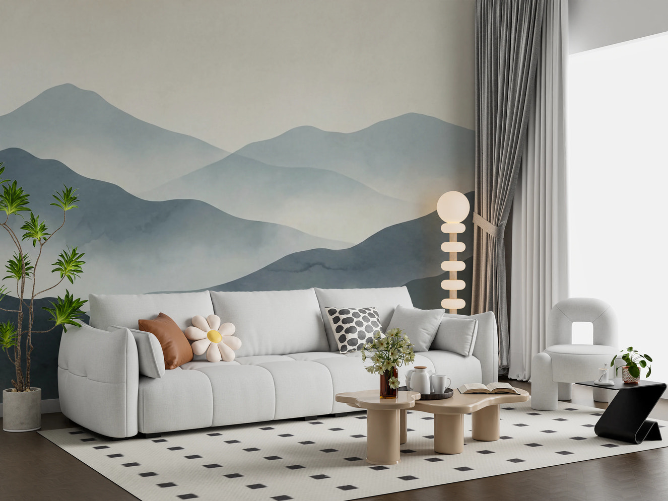 Tåget bjerg dis vægmaleri