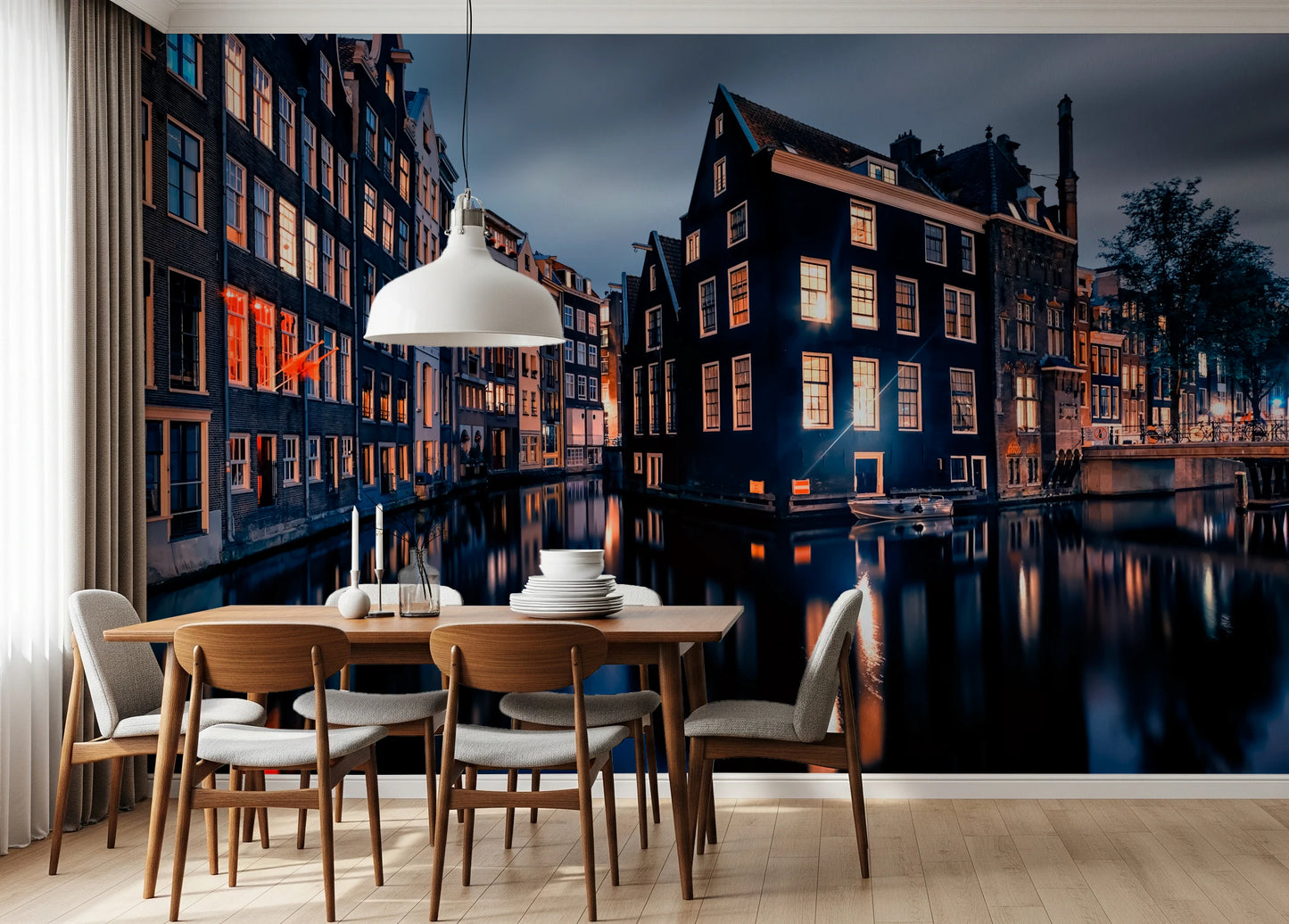 Nightfall Canals Wall Mural