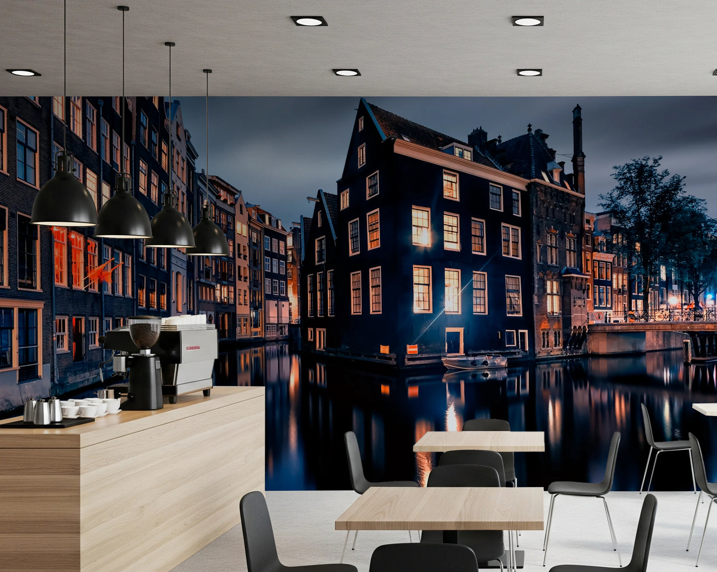 Nightfall Canals Wall Mural