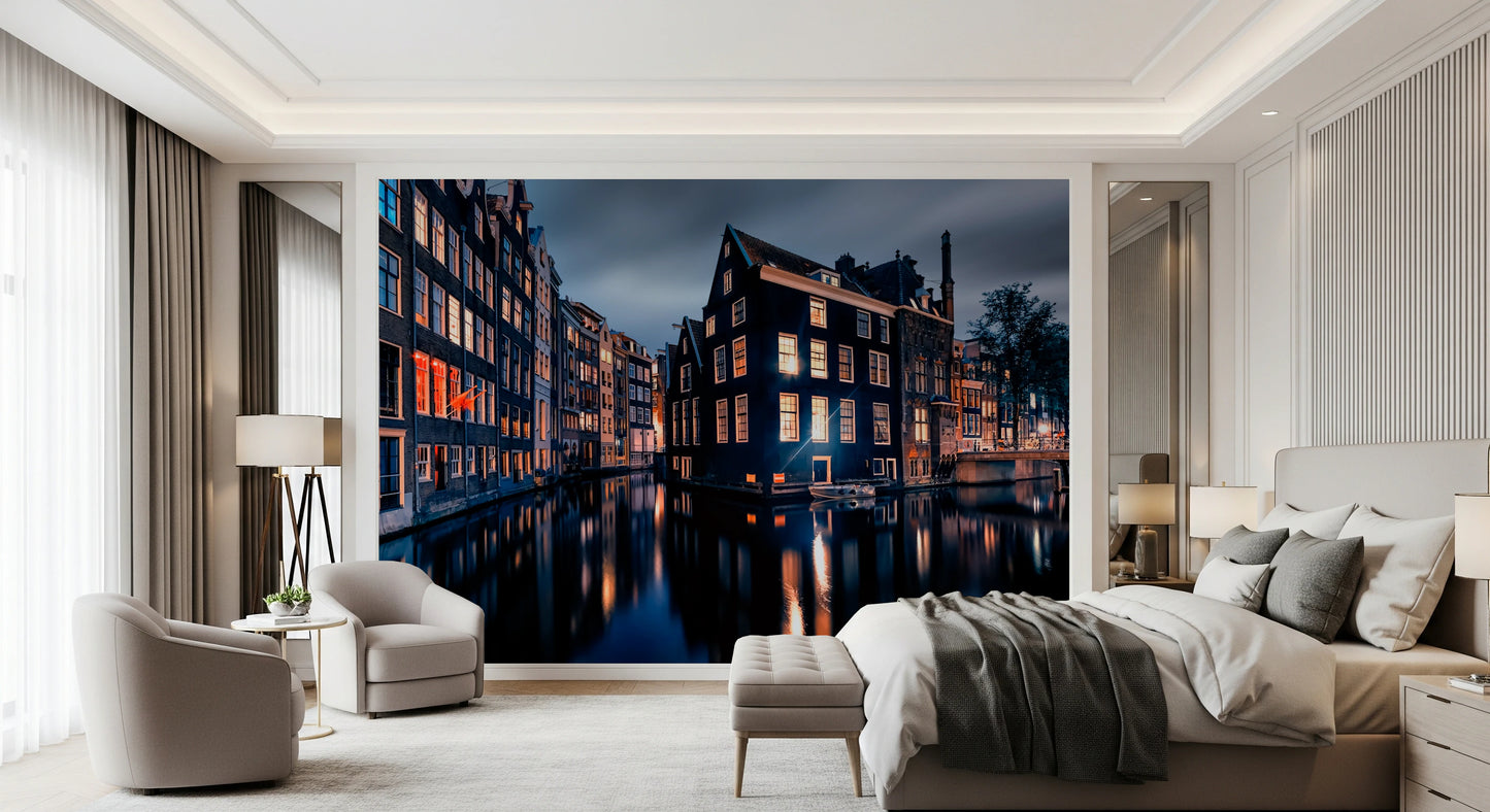 Nightfall Canals Wall Mural