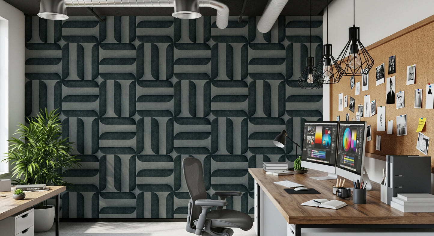 Panneaux texturés modernes Papier peint en denim vintage