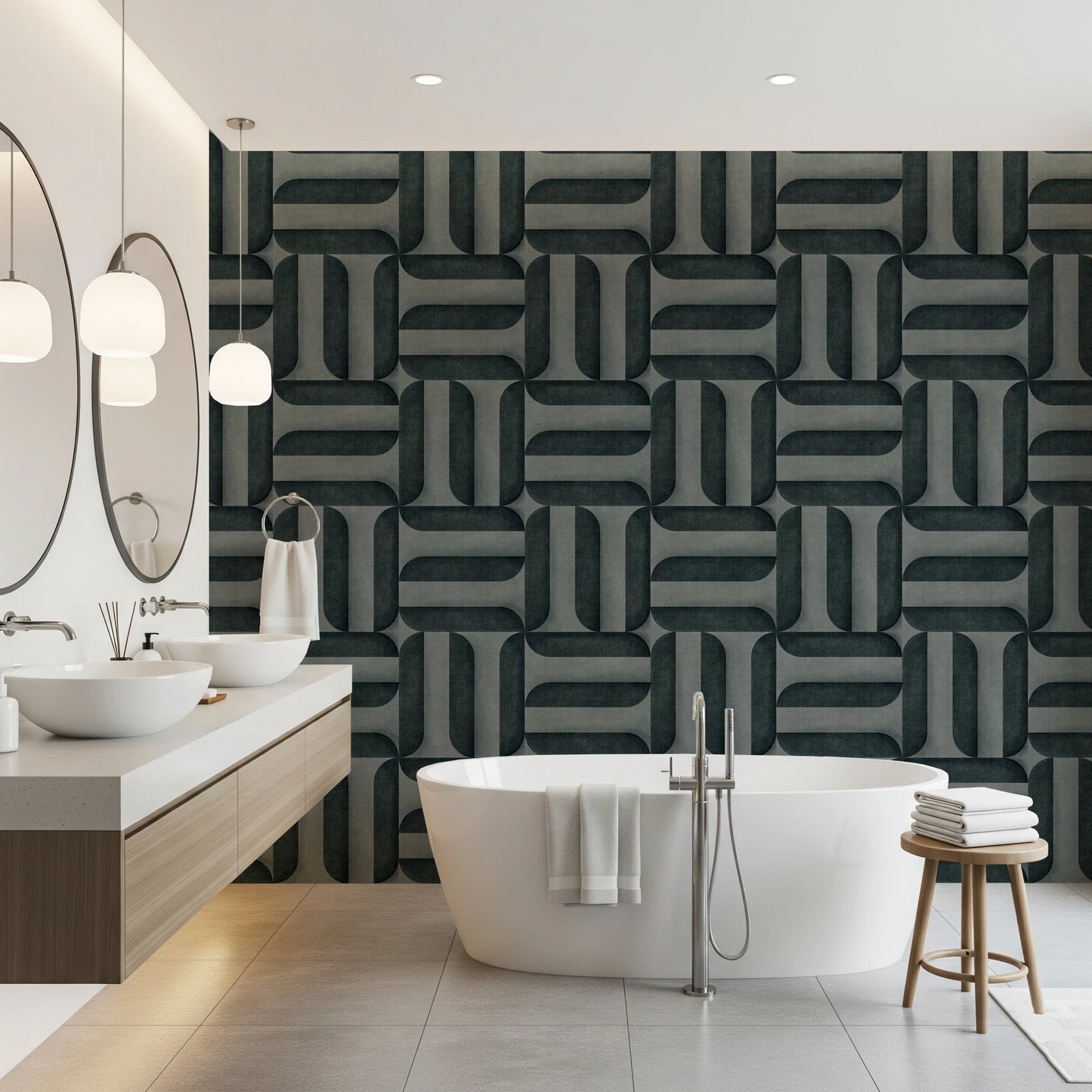 Panneaux texturés modernes Papier peint en denim vintage