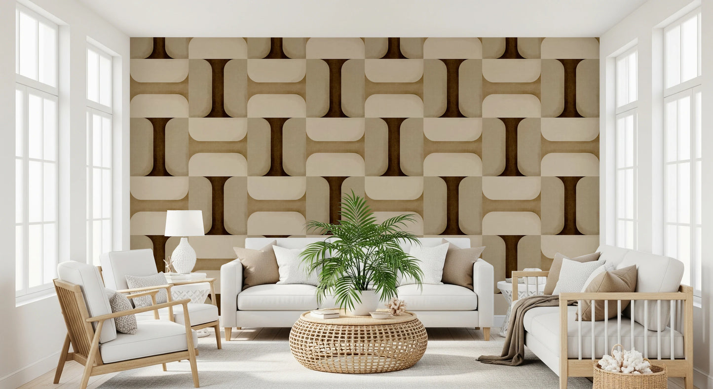 Carrelage texturé moderne, papier peint aux tons naturels