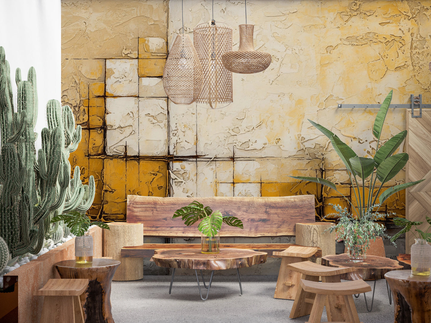 Fresque murale à texture abstraite