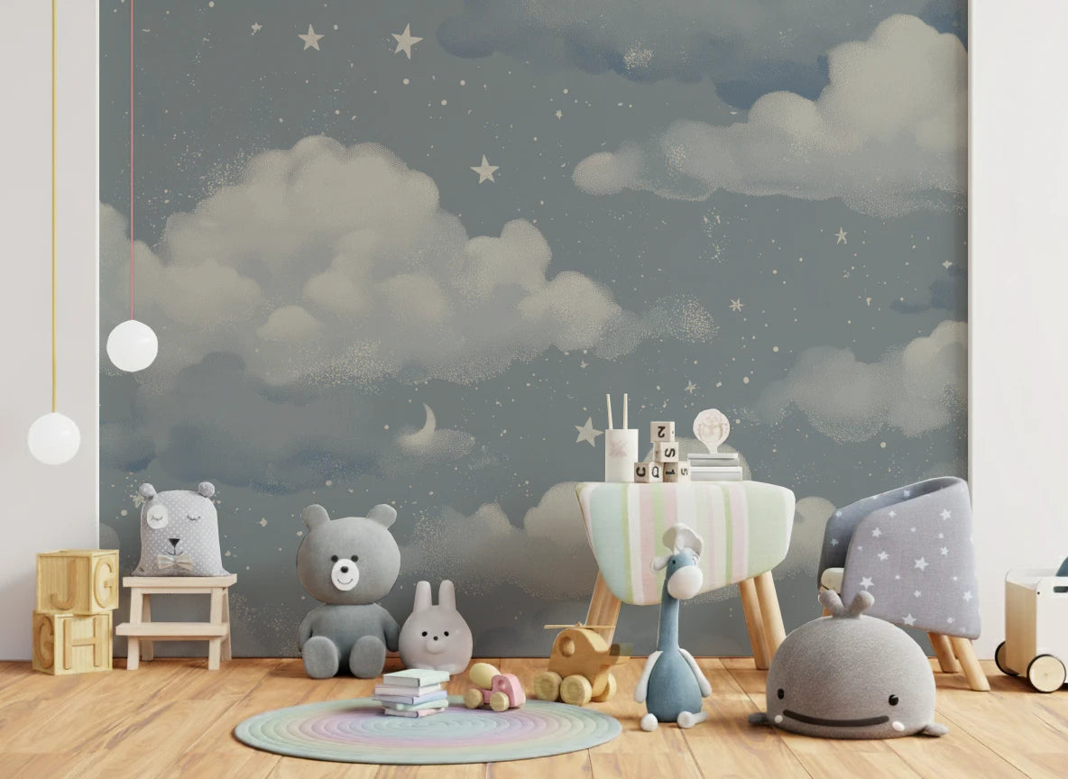 Süße Träume – Blaues Wandbild