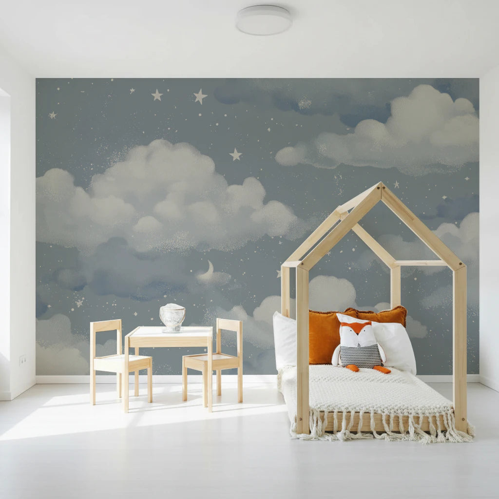 Süße Träume – Blaues Wandbild