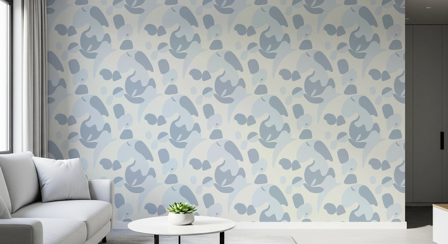 Abstrakt blå kat tapet