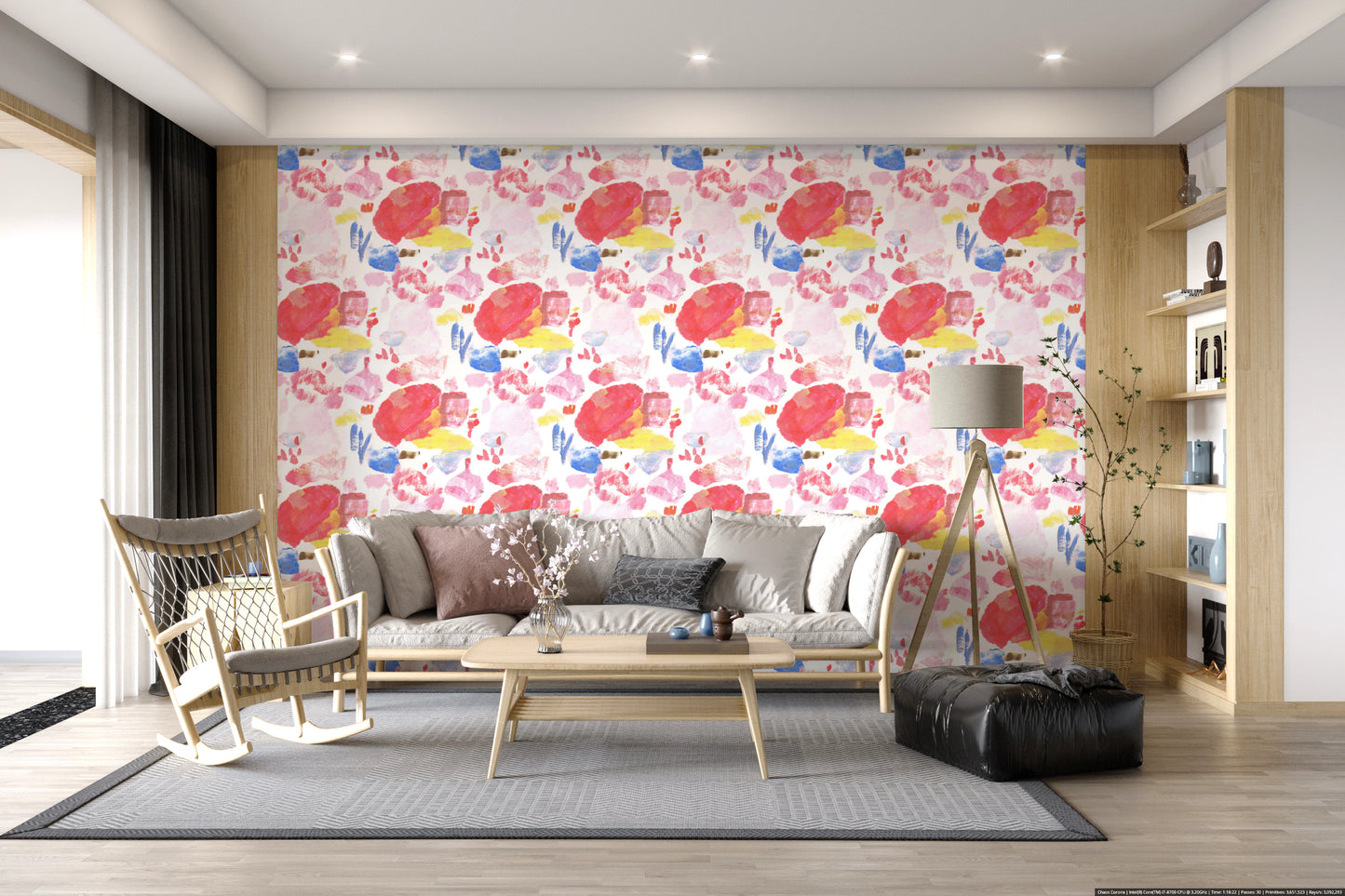 Palet af klare farverige penselstrøgstapet