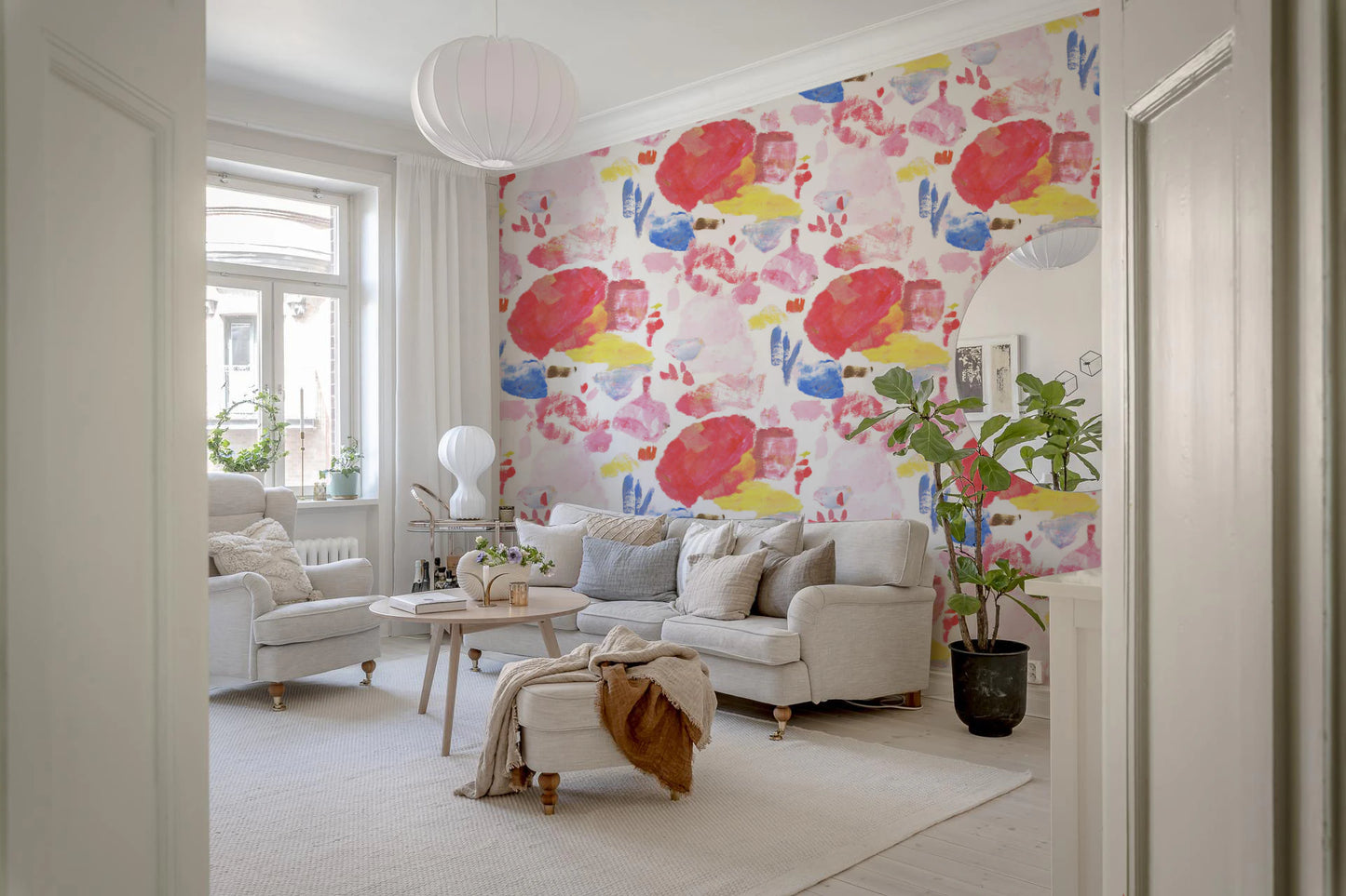 Palet af klare farverige penselstrøgstapet