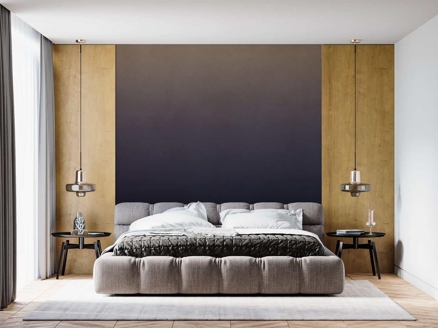 Beskidt papir - Ombre skumring vægmaleri